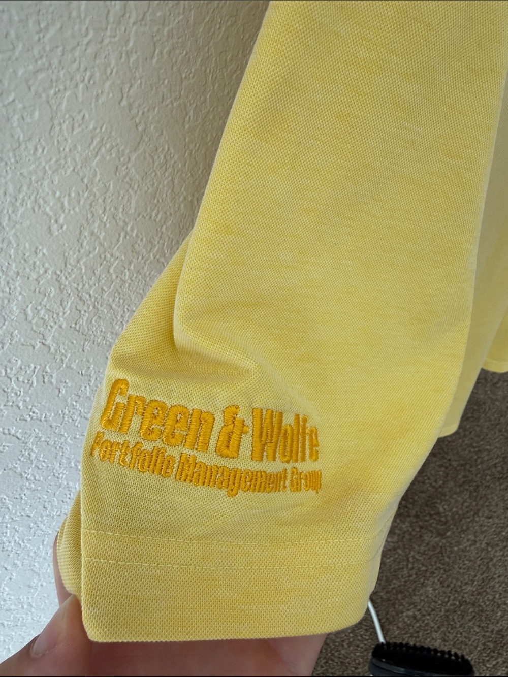 Travis Mathew Men’s Yellow Polo with Gray Trim - Picture 3 of 7